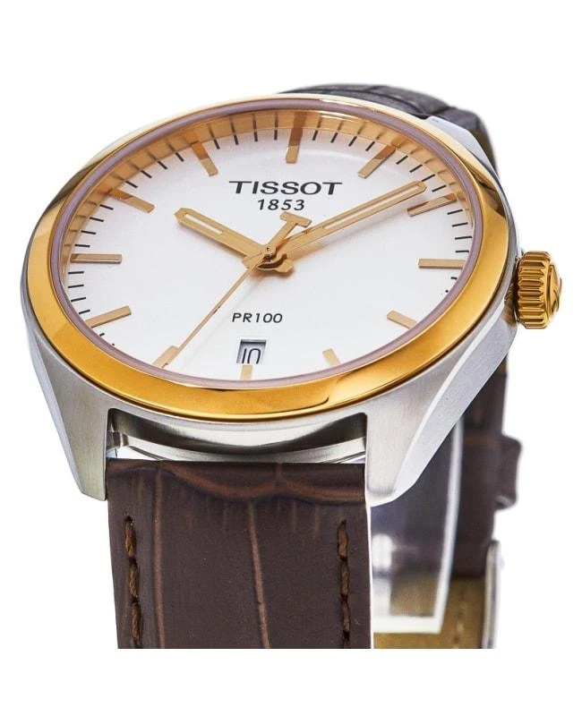 商品Tissot|Tissot PR 100 Quartz Silver Dial Leather Strap Men&apos;s Watch T101.410.26.031.00,价格¥1040,第2张图片详细描述