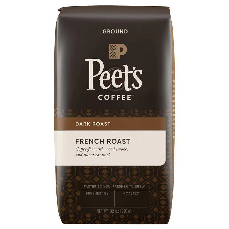 商品peet's|美国直邮Peet's法式烘培黑咖啡豆纯正口感丝滑细腻907g,价格¥393,第1张图片