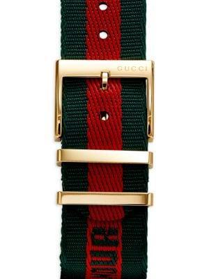 商品Gucci|38MM Goldtone Stainless Steel & Textile Strap Watch,价格¥3891,第6张图片详细描述