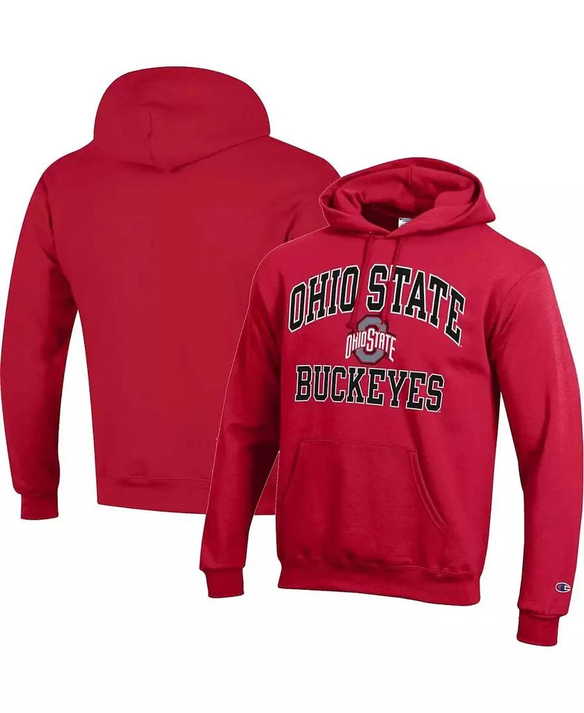 商品CHAMPION|Men's Scarlet Ohio State Buckeyes High Motor Pullover Hoodie,价格¥342,第1张图片