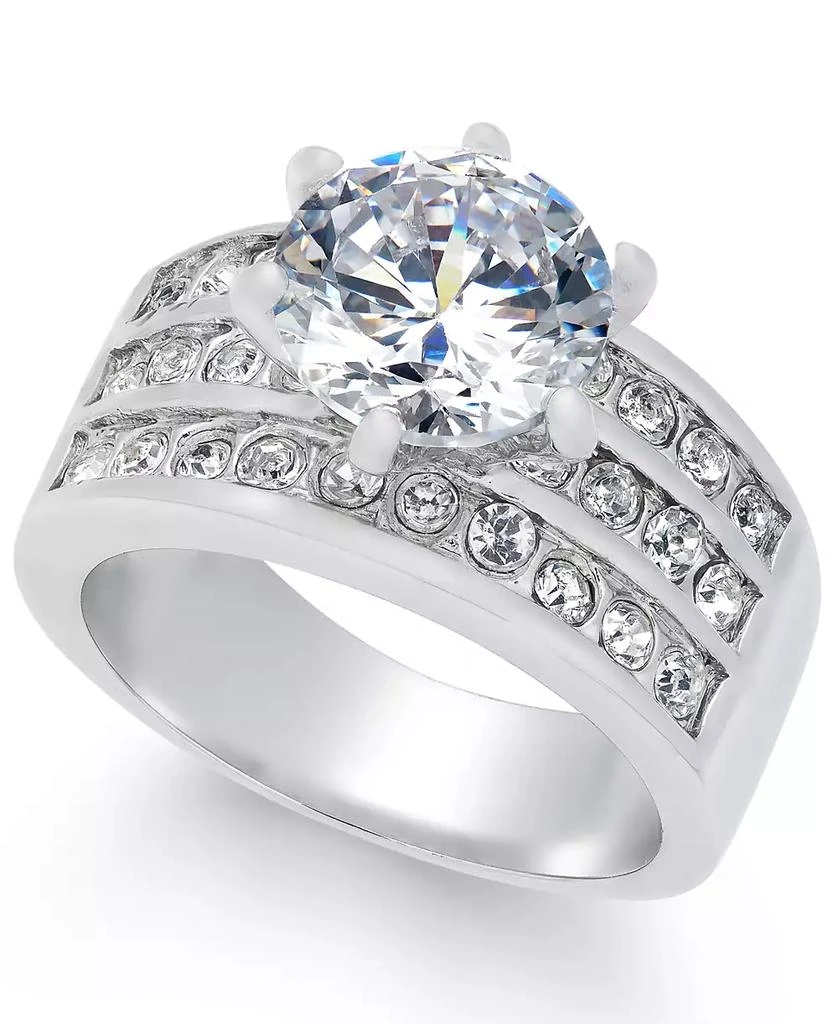 商品Charter Club|Crystal Triple-Row Ring in Fine Silver Plate or Gold Plate, Created for Macy's,价格¥105,第1张图片