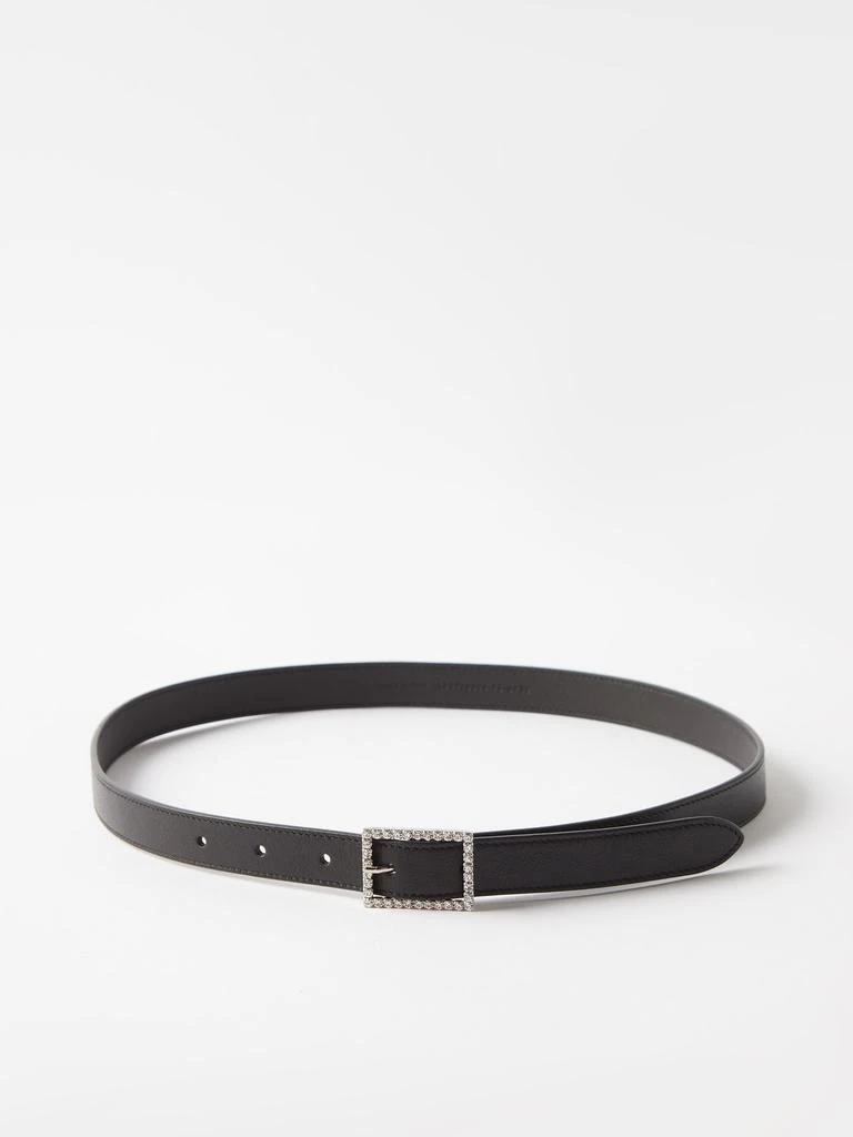 商品Yves Saint Laurent|Crystal-buckle leather belt,价格¥2929,第3张图片详细描述