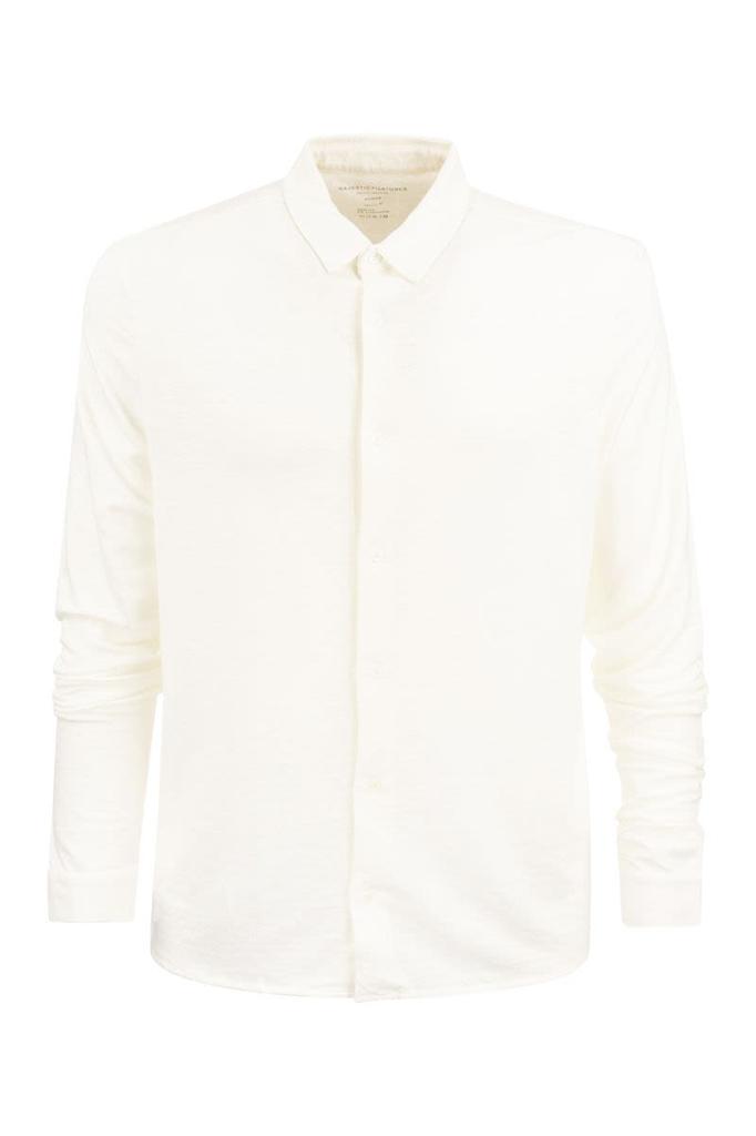 MAJESTIC FILATURES Long-sleeved linen shirt商品第1张图片规格展示