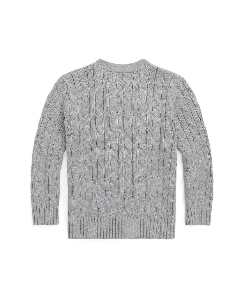 商品Ralph Lauren|Toddler and Little Boys Cable-Knit Cotton V-Neck Cardigan Sweater,价格¥494,第5张图片详细描述