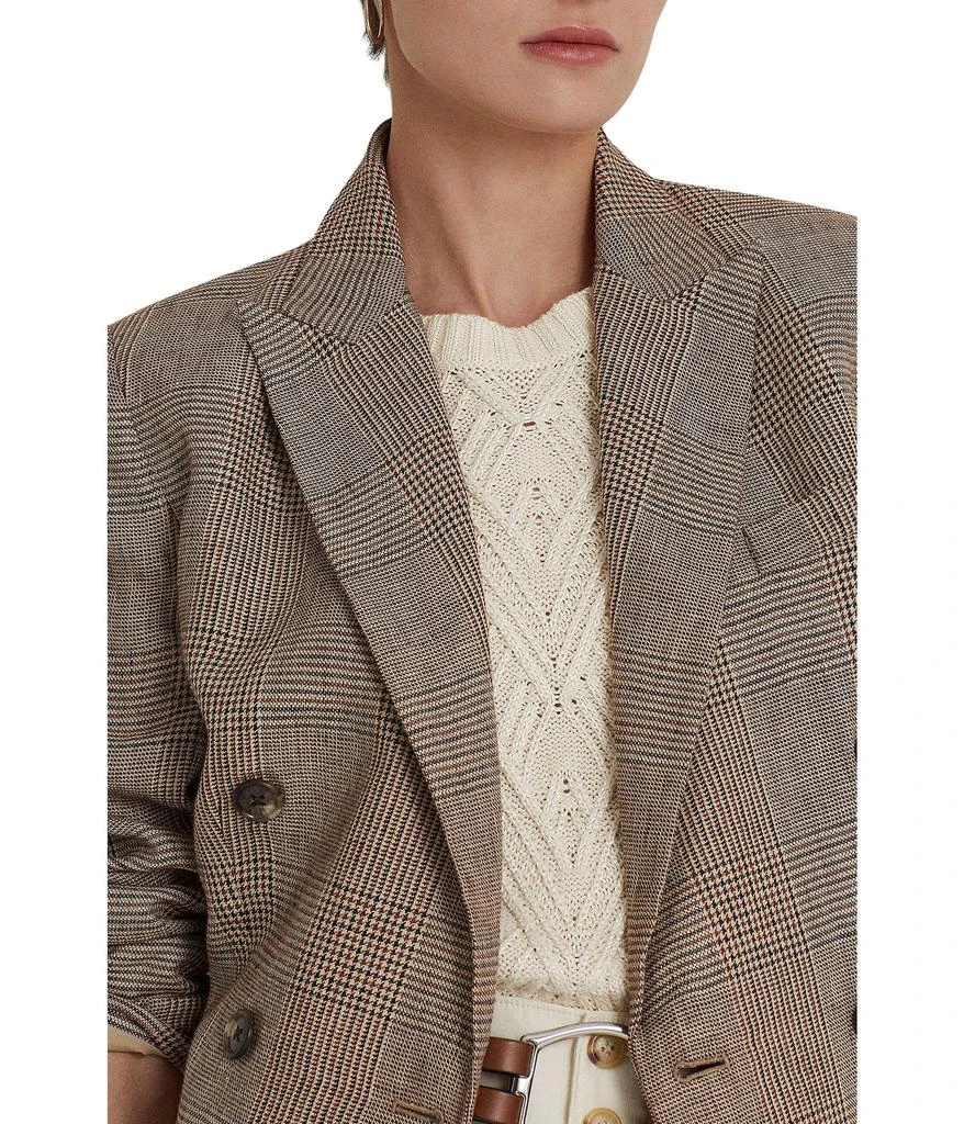 商品Ralph Lauren|Glen Plaid Linen Double-Breasted Blazer,价格¥2566,第3张图片详细描述