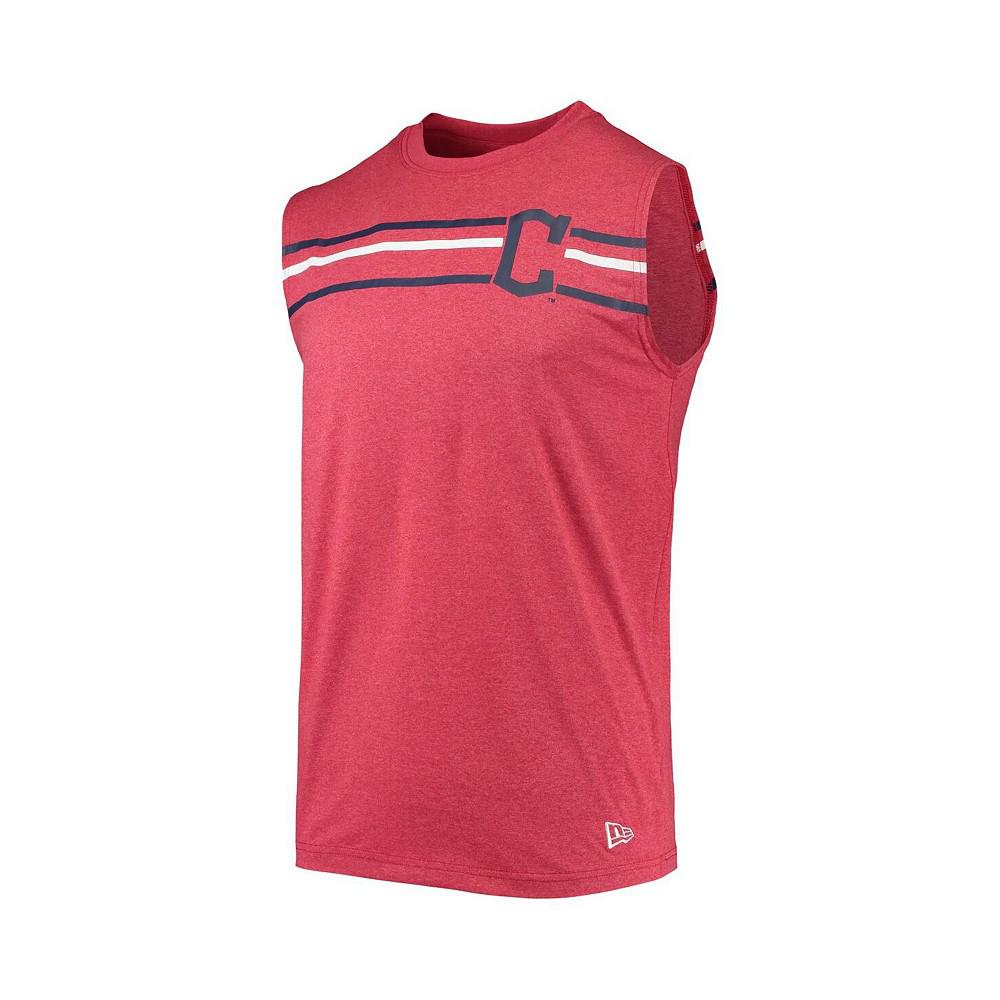 Men's Heathered Red Cleveland Guardians Muscle Tank Top商品第2张图片规格展示
