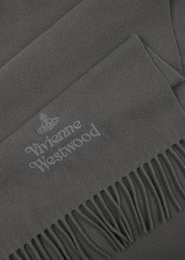 Logo-embroidered wool scarf商品第3张图片规格展示