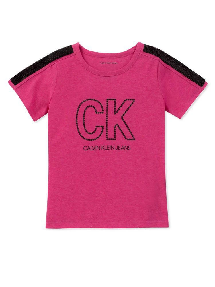 商品Calvin Klein|Girl's Sequin Overlay Tee,价格¥70,第2张图片详细描述