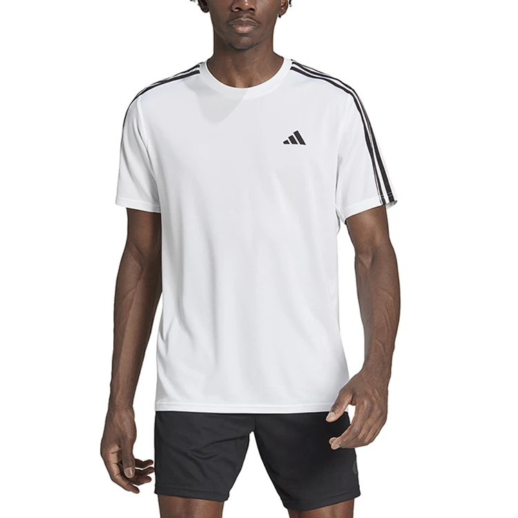 商品[国内直发] Adidas|adidas 3-Stripes 三条纹拼色印花圆领短袖T恤 男款 白色,价格¥166,第3张图片详细描述