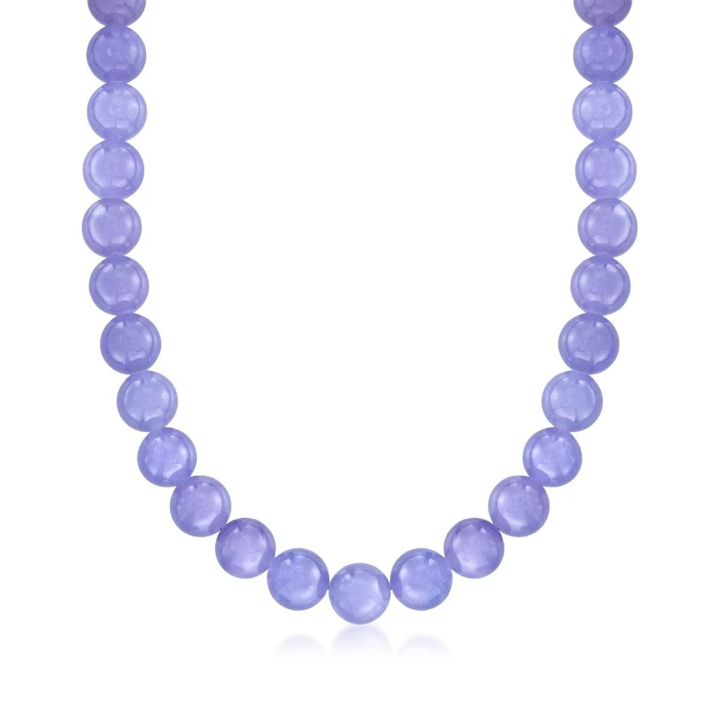 商品Ross-Simons|10mm Lavender Jade Bead Necklace With 14kt Yellow Gold,价格¥2736,第1张图片