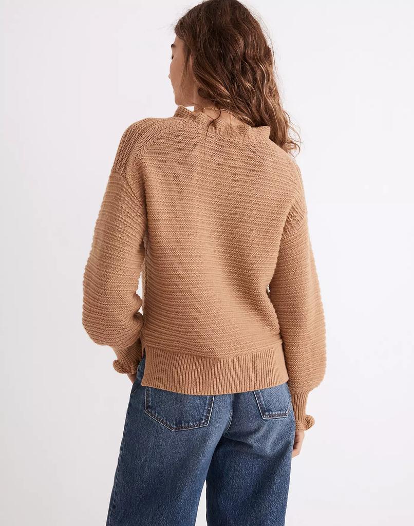 商品Madewell|Ruffle-Neck Pullover Sweater in Cotton-Merino Yarn,价格¥447,第5张图片详细描述