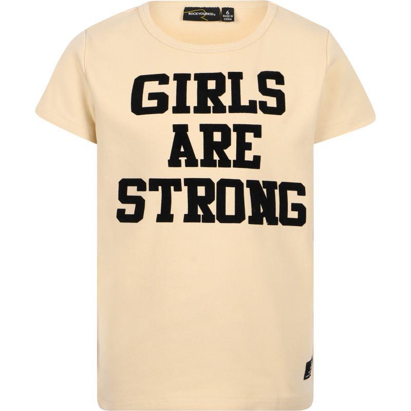 商品Rock Your Baby|Girls are strong t shirt in beige,价格¥377,第1张图片