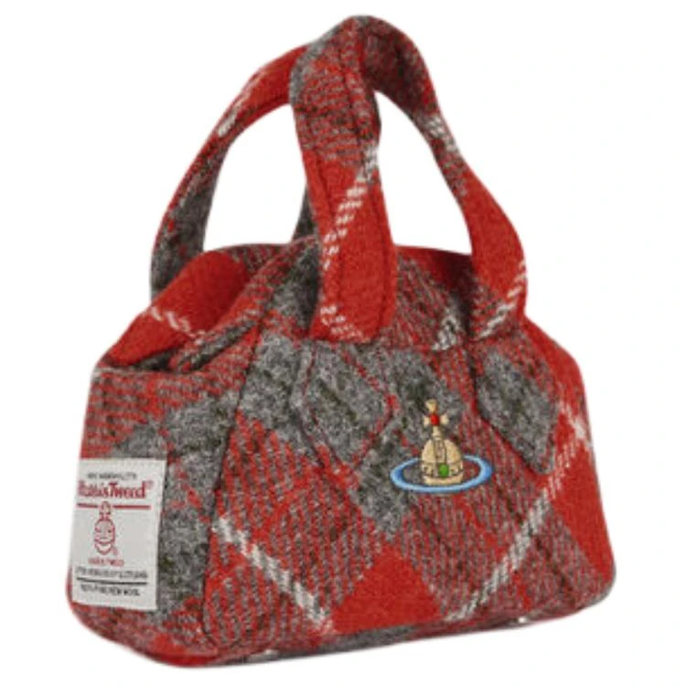 商品[国内直发] Vivienne Westwood|西太后 Yasmine 土星Logo按扣开合 羊毛 手提包 迷你 女款 红色,价格¥3676,第4张图片详细描述