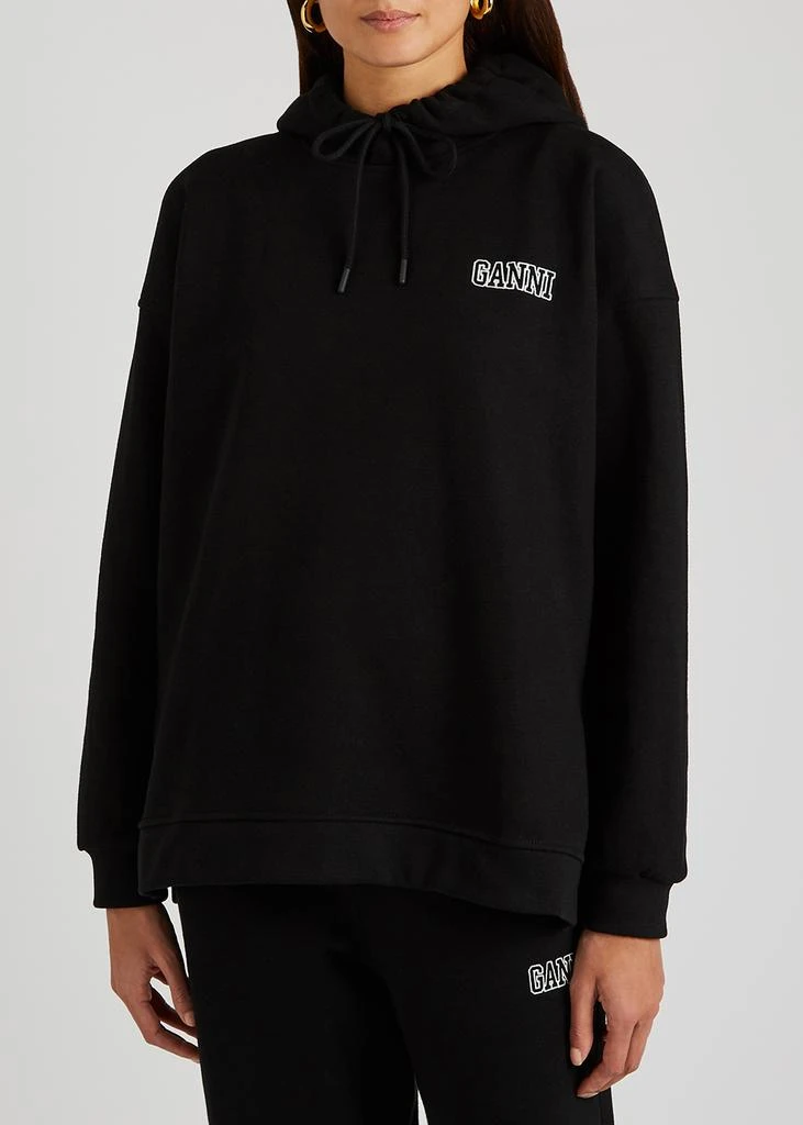 商品Ganni|Software logo hooded cotton-blend sweatshirt,价格¥1526,第2张图片详细描述