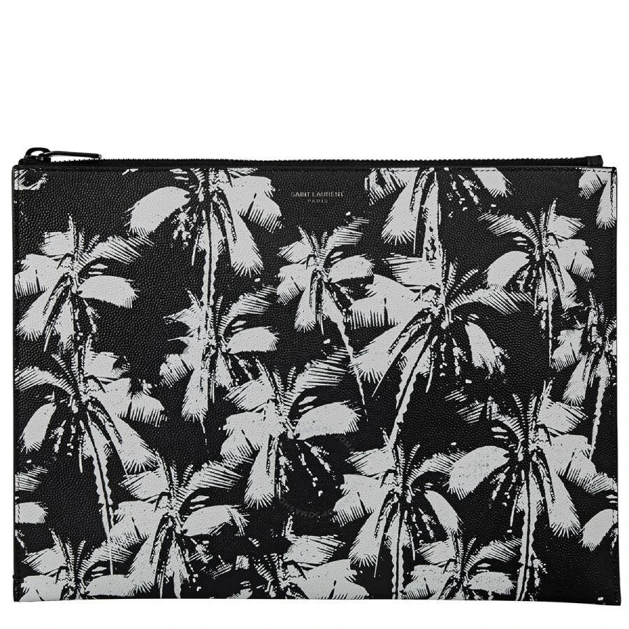 商品Yves Saint Laurent|Men's Palm Print Grain De Poudre Leather Tablet Holder/Pouch,价格¥1165,第1张图片