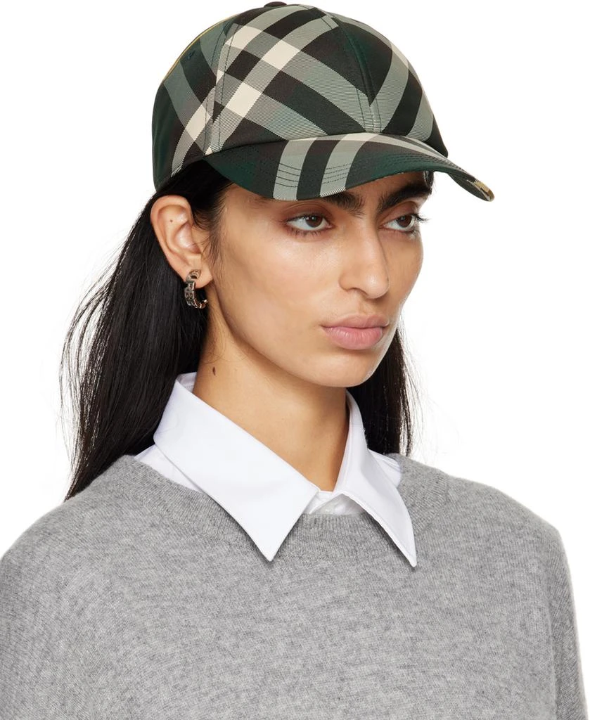 商品Burberry|Green Check Baseball Cap,价格¥3578,第2张图片详细描述