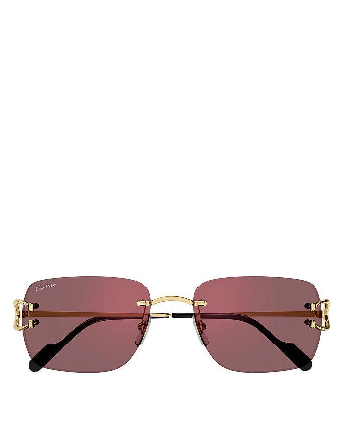 商品Cartier|C Décor 24K Gold Plated Rectangular Sunglasses, 57mm,价格¥9344,第2张图片详细描述