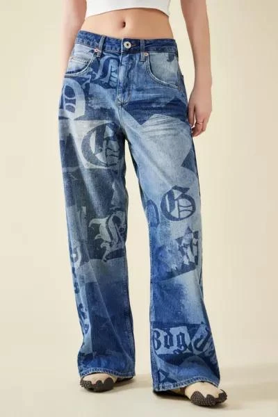 商品BDG|BDG Laser Print Mid-Wash Jaya Baggy Jean,价格¥673,第1张图片