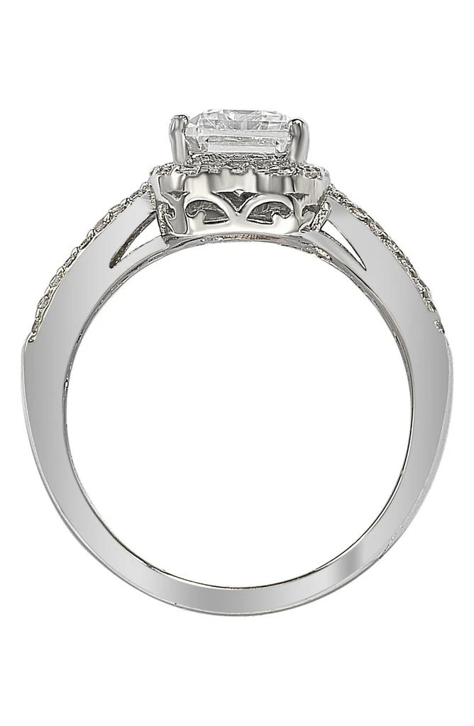 商品Suzy Levian|Sterling Silver Radiant-Cut CZ Halo Bridal Ring,价格¥1050,第4张图片详细描述