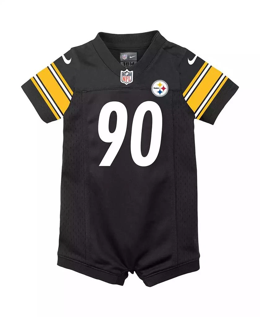 商品NIKE|Infant T.J. Watt Black Pittsburgh Steelers Game Romper Jersey,价格¥374,第2张图片详细描述