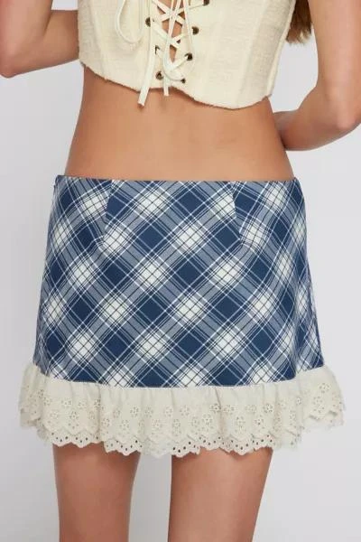 Kimchi Blue Arabella Lace-Trim Mini Skirt 商品