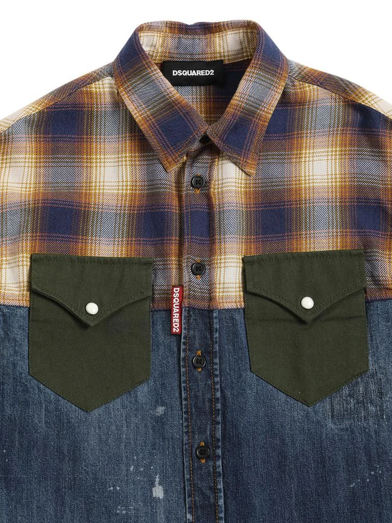 商品DSQUARED2|Check Printed Cotton Denim Shirt,价格¥1176,第2张图片详细描述