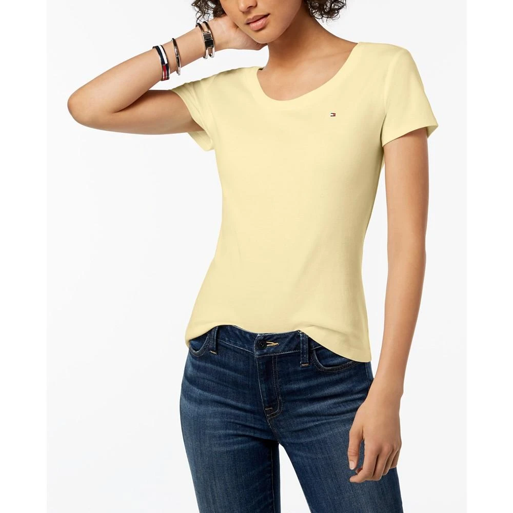 商品Tommy Hilfiger|Women's Cotton Scoop Neck T-Shirt, Created for Macy's,价格¥180,第1张图片详细描述