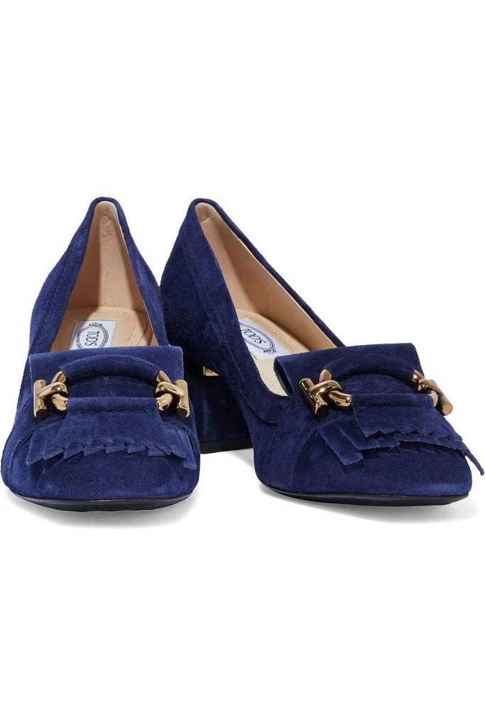 商品Tod's|T-Ring embellished fringed suede pumps,价格¥1855,第2张图片详细描述