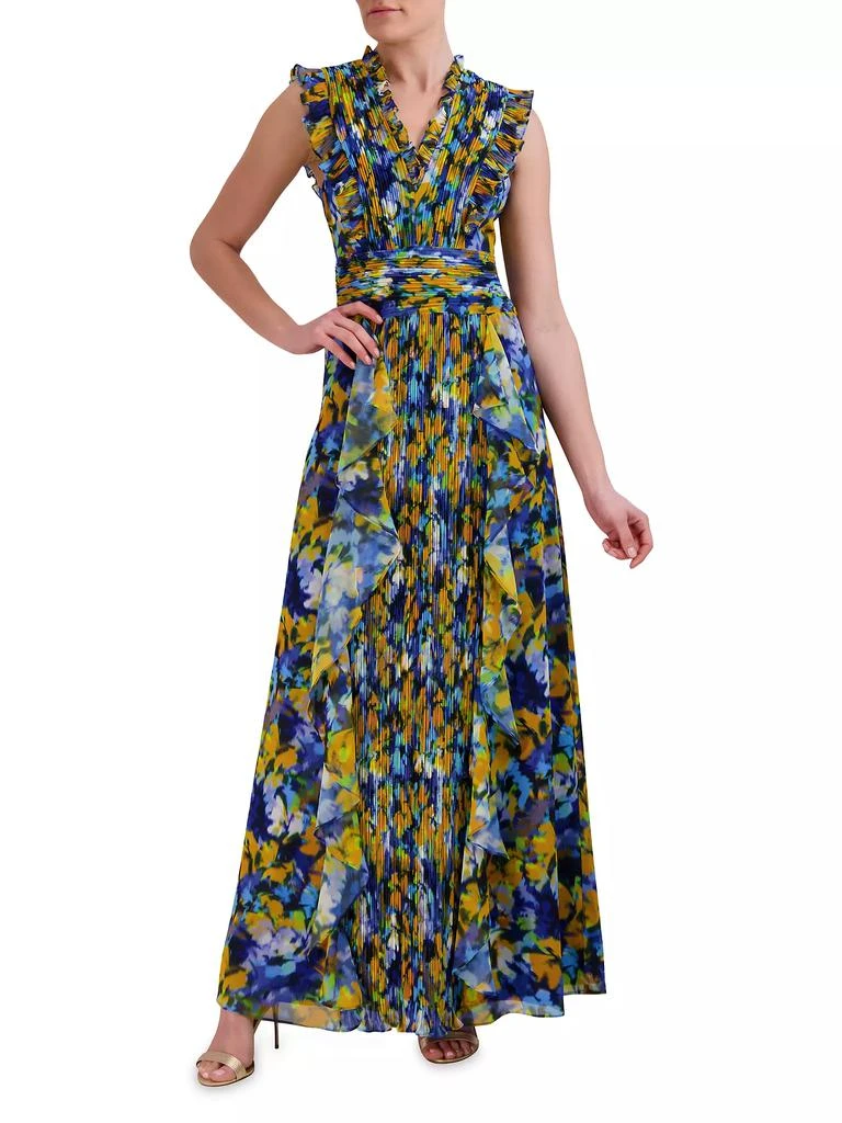 商品BCBG|Printed Pleated Ruffle Gown,价格¥3715,第3张图片详细描述