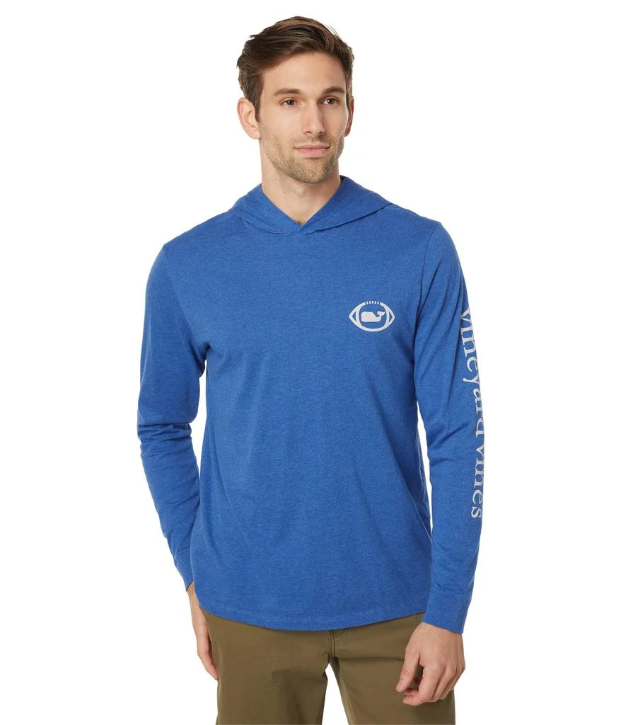 商品Vineyard Vines|Long Sleeve Football Whale Dot Hoodie Tee,价格¥397,第1张图片