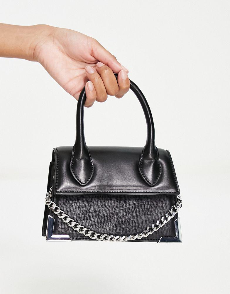 ALDO Pythonia mini bag with chain in black商品第2张图片规格展示