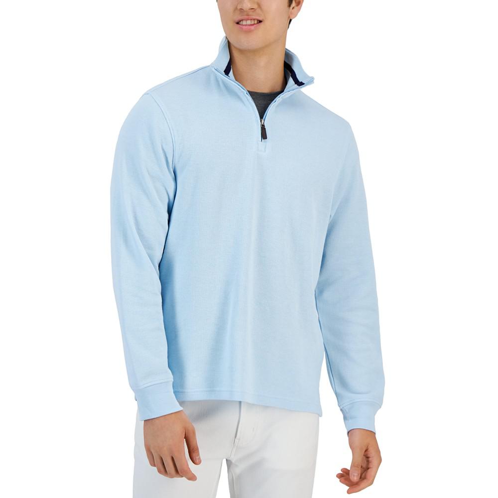 Men's Classic Fit French Rib Quarter-Zip Sweater, Created for Macy's商品第1张图片规格展示