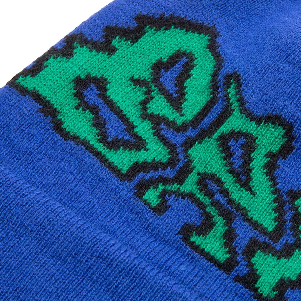 商品Brain Dead|Brain Dead Prehistoric Logo Wool Beanie - Blue,价格¥206,第2张图片详细描述