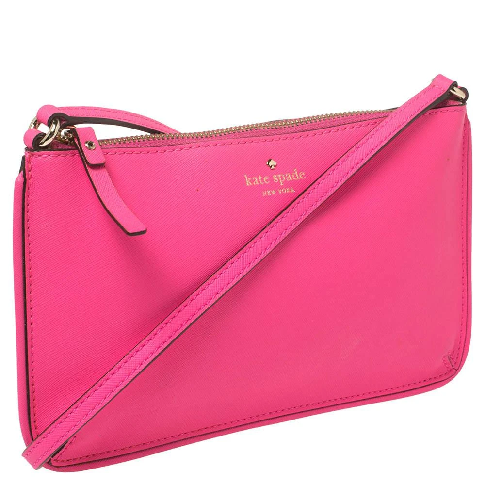 商品[二手商品] Kate Spade|Kate Spade Pink Saffiano Leather Top Zip Slim Crossbody Bag,价格¥801,第3张图片详细描述