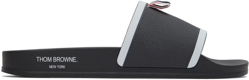 商品Thom Browne|灰色徽标拖鞋,价格¥2738,第1张图片