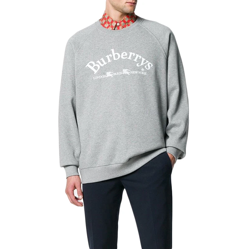 Burberry 博柏利 男士浅灰色棉质混纺卫衣 8003017 商品