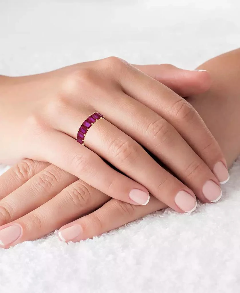 商品Macy's|Red Cubic Zirconia Eternity Band in 14k Yellow Gold Plated Plated Sterling Silver,价格¥923,第3张图片详细描述
