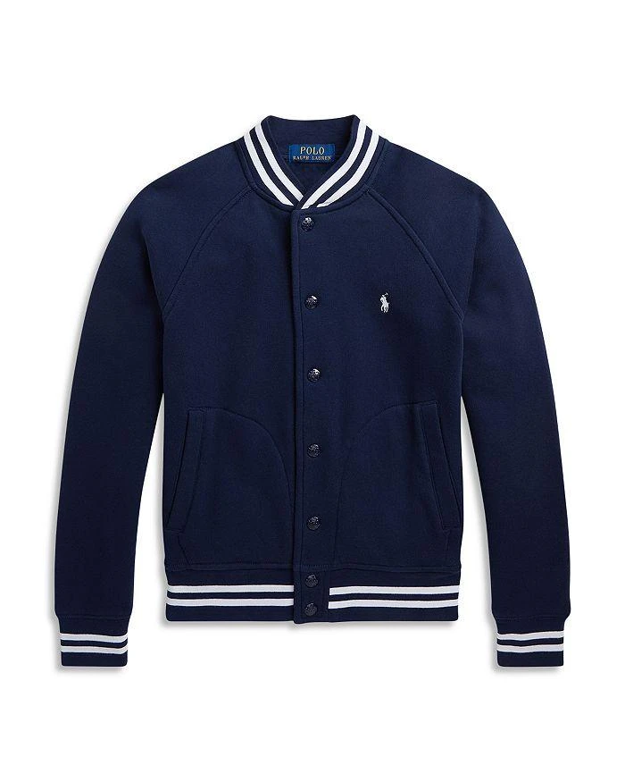 商品Ralph Lauren|Boys' Cotton Blend Fleece Baseball Jacket - Little Kid, Big Kid,价格¥561,第1张图片