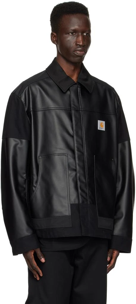 商品Junya Watanabe|Black Carhartt Work In Progress Edition Faux-Leather Jacket,价格¥10361,第2张图片详细描述