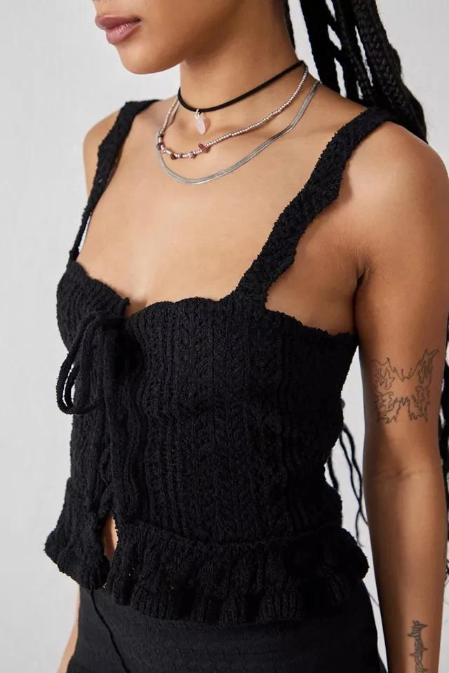 商品Urban Outfitters|UO Carmella Lace-Up Sweater Tank Top,价格¥75,第2张图片详细描述