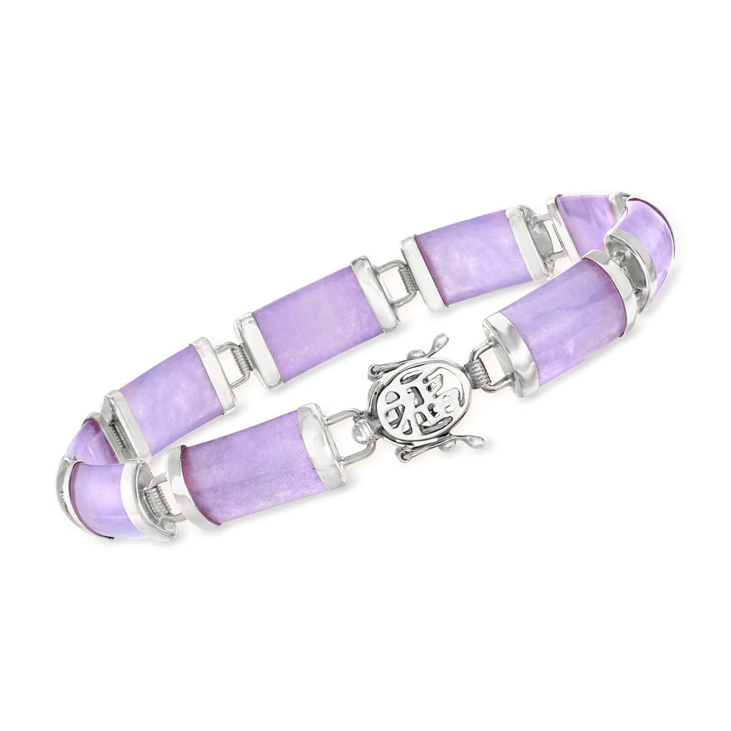 商品Ross-Simons|Lavender Jade "Good Fortune" Bracelet in Sterling Silver,价格¥1000,第1张图片