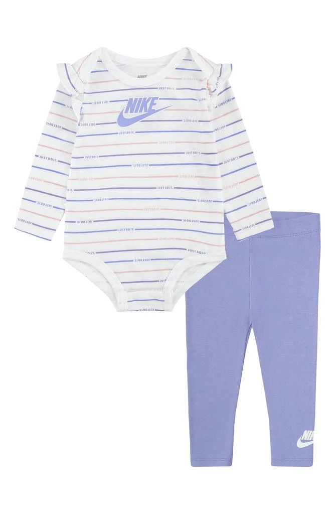 商品NIKE|Just Do It Stripe Ruffle Bodysuit & Leggings Set,价格¥128,第1张图片