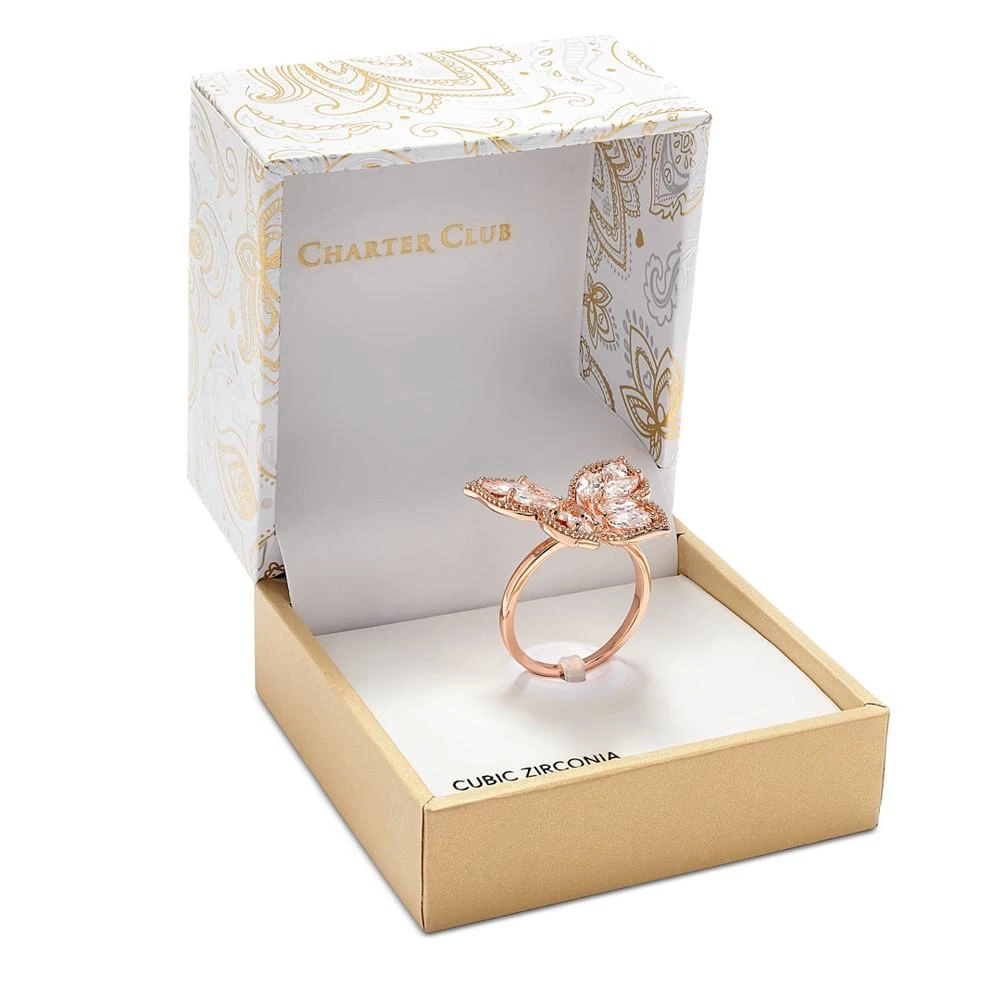 商品Charter Club|Crystal Butterfly 18K Rose Gold Plate Ring, Created for Macy's,价格¥89,第3张图片详细描述