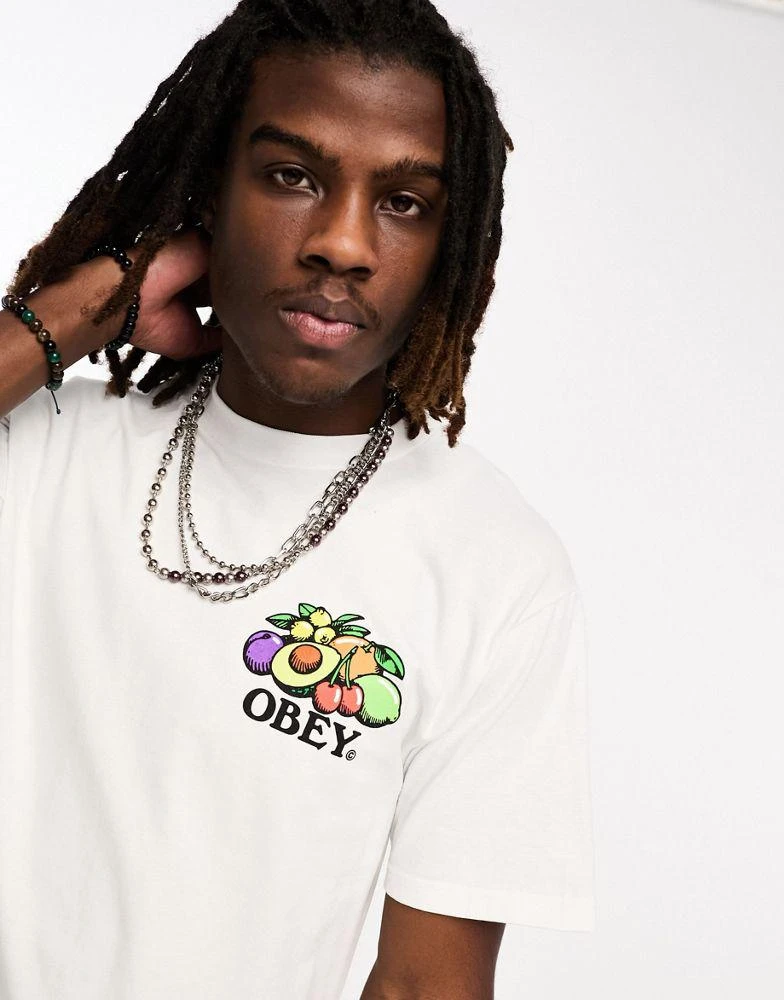 商品Obey|Obey bowl of fruit backprint t-shirt in white,价格¥178,第3张图片详细描述