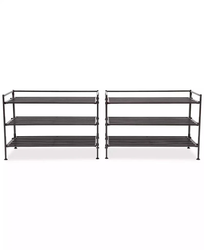 2-Pk. 3-Tier Stackable 9-Pair Resin Slat Shoe Rack 商品