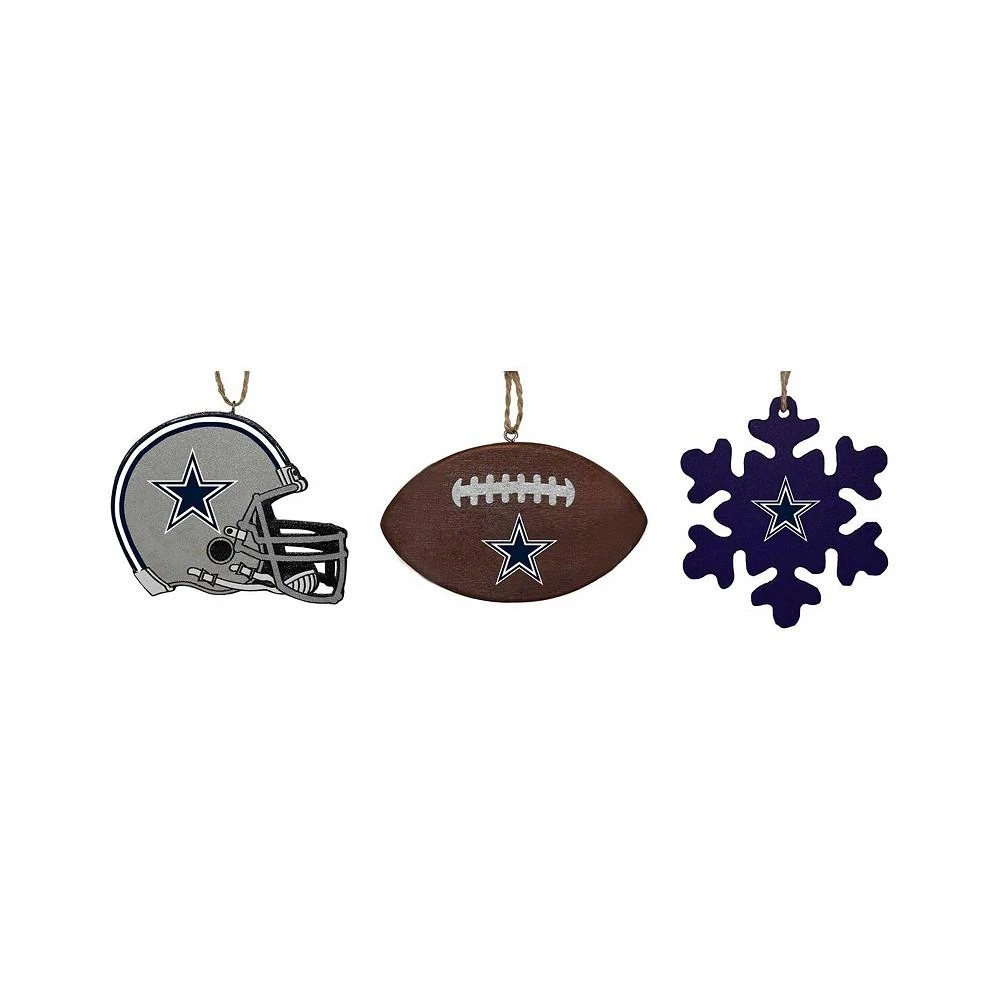 商品Memory Company|The Dallas Cowboys Three-Pack Helmet, Football and Snowflake Ornament Set,价格¥224,第1张图片