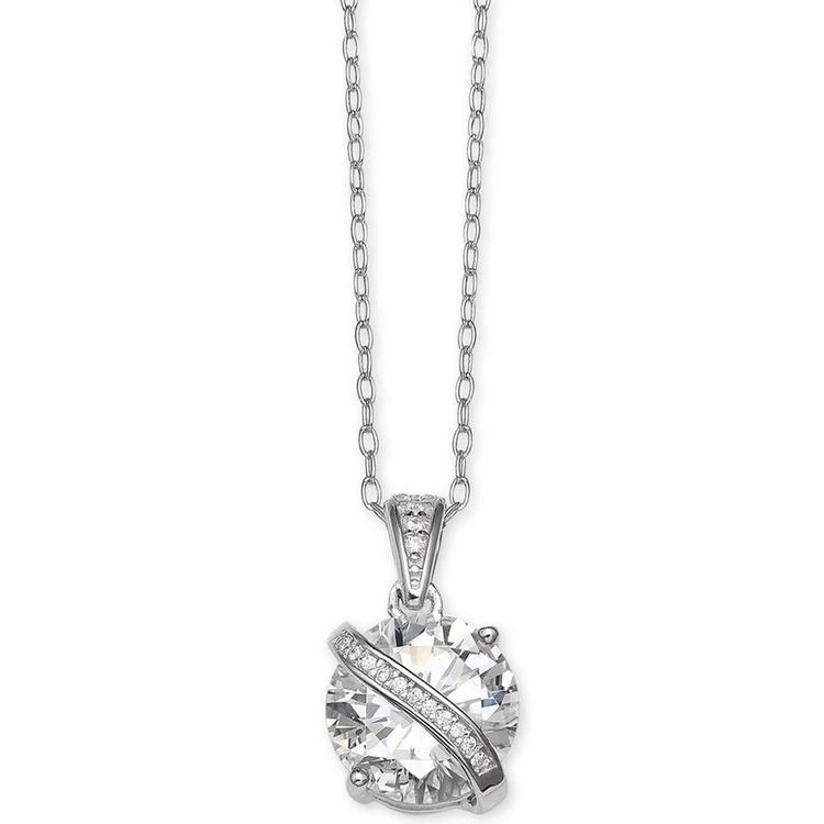 商品Giani Bernini|Cubic Zirconia Wrapped Pendant 18" Necklace in Sterling Silver, Created for Macy's,价格¥141,第1张图片