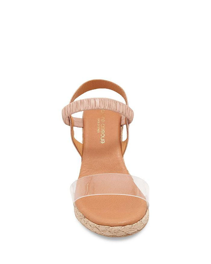 商品Andre Assous|Women's Alberta Transparent Strap Espadrille Wedge Heel Sandals,价格¥1114,第4张图片详细描述
