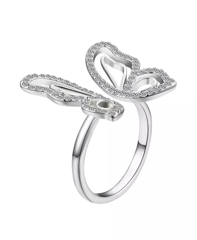 商品Unwritten|Crystal Open Butterfly Ring in Silver Plate or Gold Flash Plate,价格¥263,第2张图片详细描述
