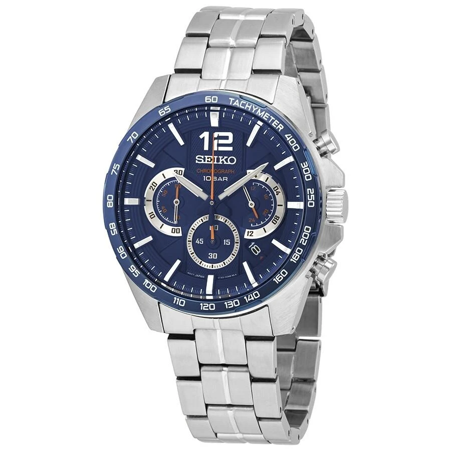 商品Seiko|Essentials Chronograph Quartz Blue Dial Men's Watch Ssb345,价格¥1237,第1张图片